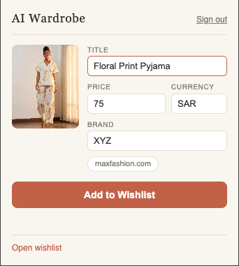 Add to AI Wardrobe