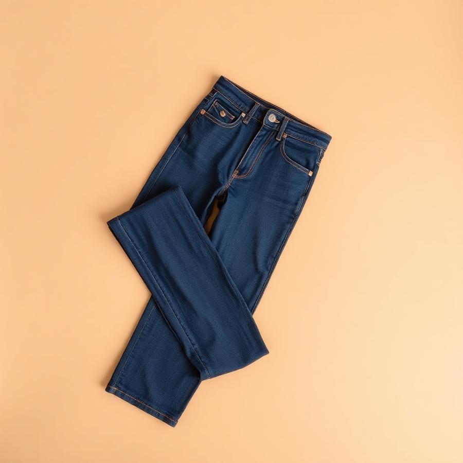 Indigo straight jeans
